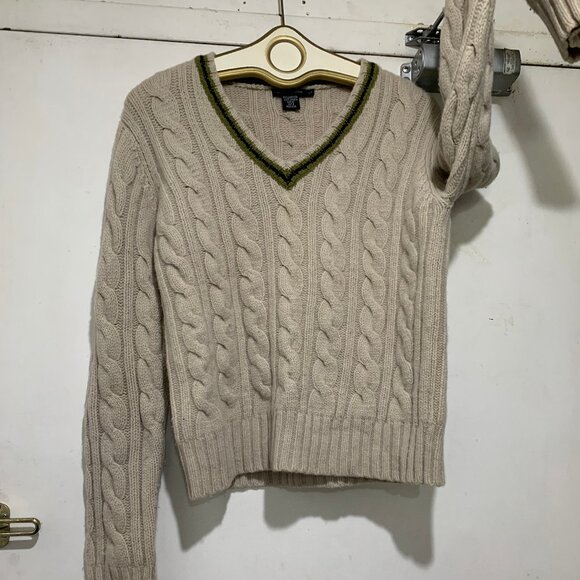 CLUB MONACO VINTAGE CABLE KNIT SOFT WOOL SWEATERS SIZE L - Picture 7 of 8